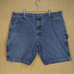 Wrangler‎ Carpenter Denim Shorts Mens 42 Blue Jeans Pockets Workwear Casual